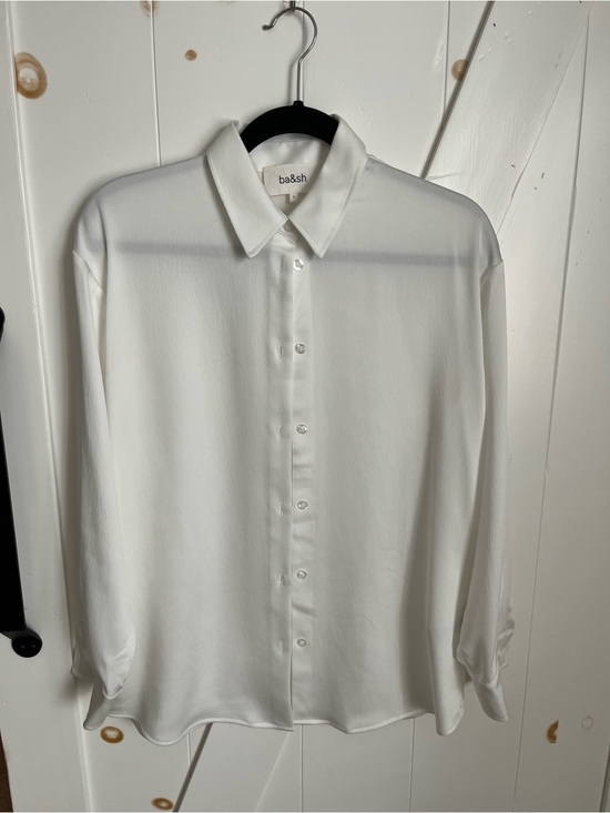 ba&sh Tops - ba&sh White Button-Up Collared Blouse